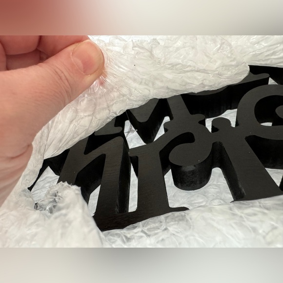 Wooden Script Merry Christmas sign in black shabby chic - Picture 12 of 12